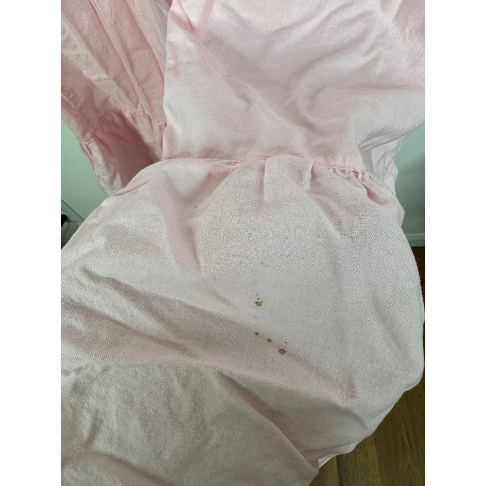 True Colors Vintage 1994 Pink Cotton Nightgown Floral Embroidered Ruffle Large - Picture 5 of 6
